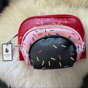 Sprinkle cupcake print makeup bag set